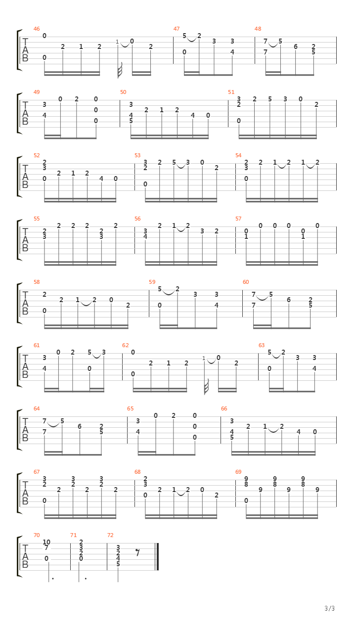 Opus 3 No 4吉他谱