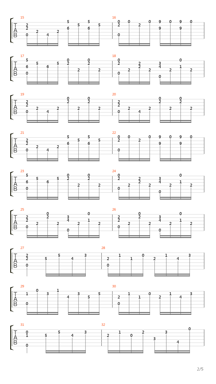 Opus 3 No 8吉他谱