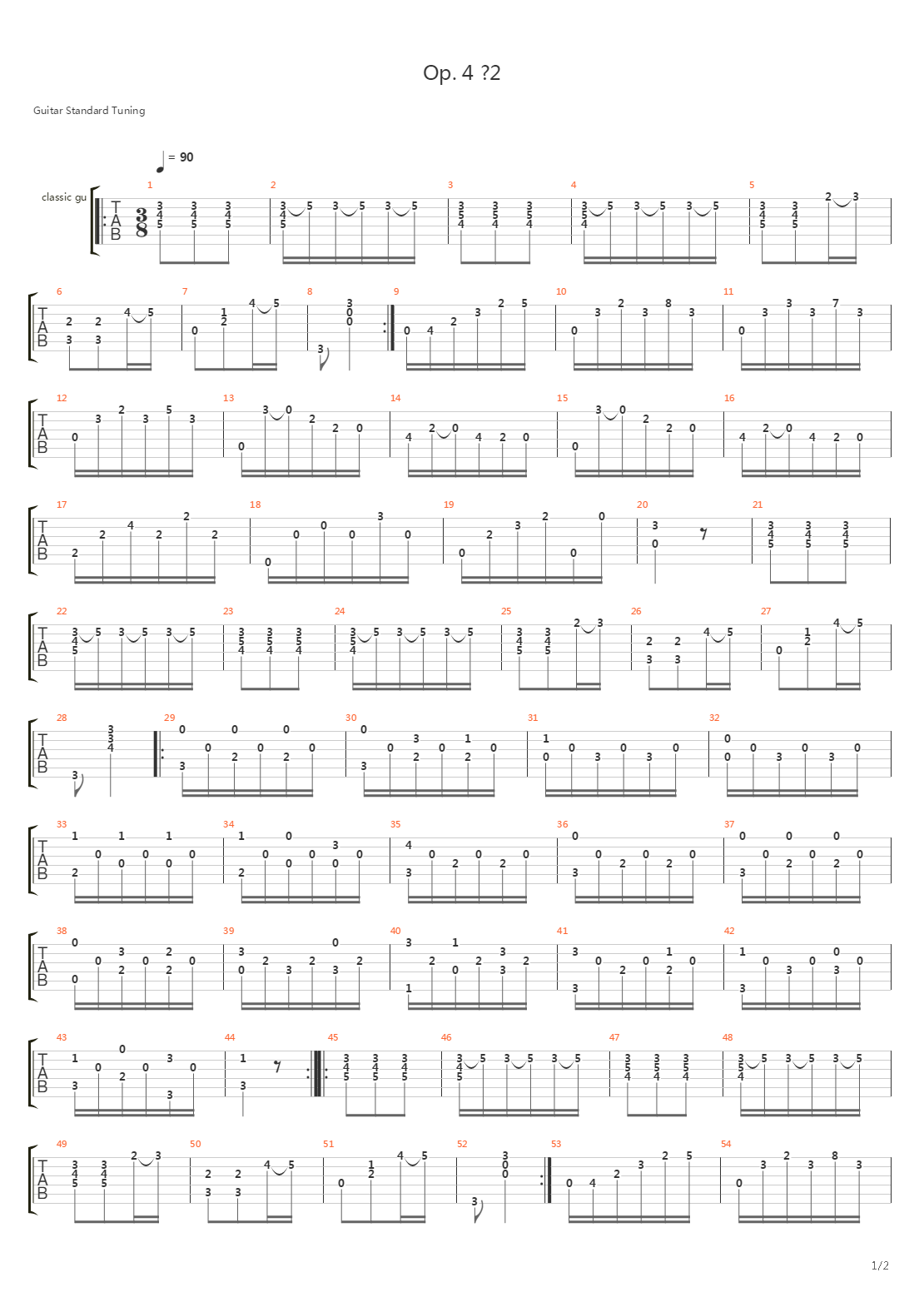 Opus 4 No 2吉他谱