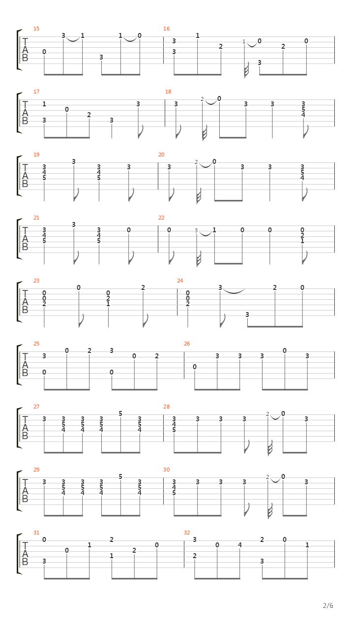 Opus 5 No 16吉他谱