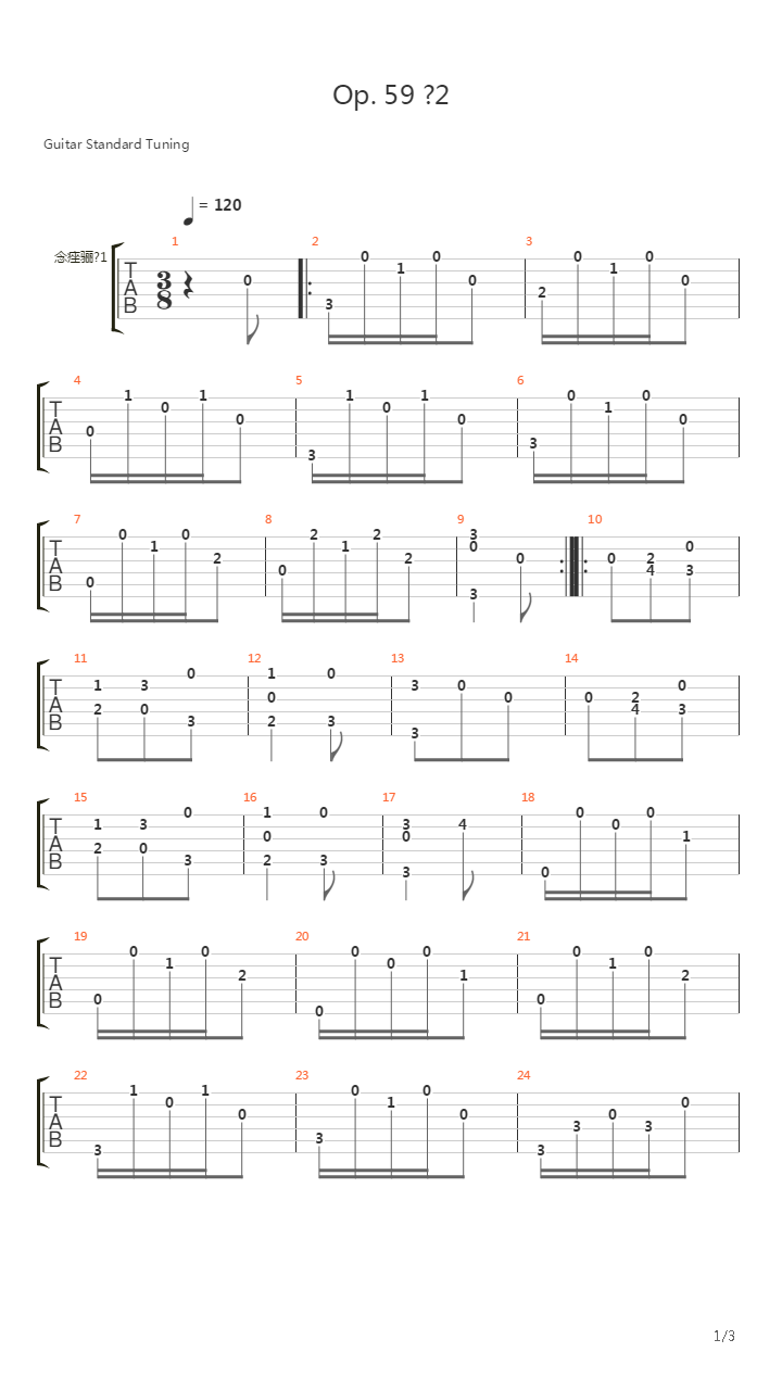 Opus 59 No 2吉他谱