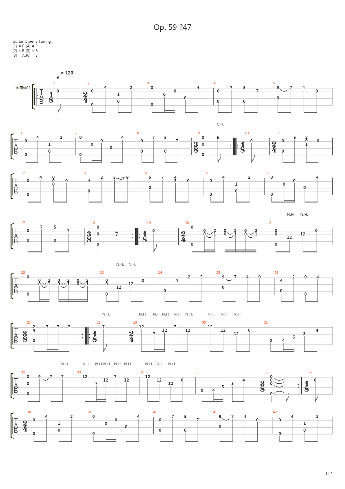 Opus 59 No 47吉他谱