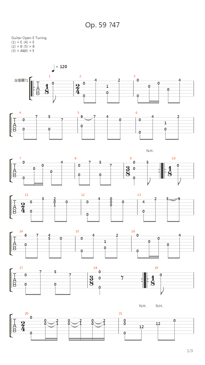 Opus 59 No 47吉他谱