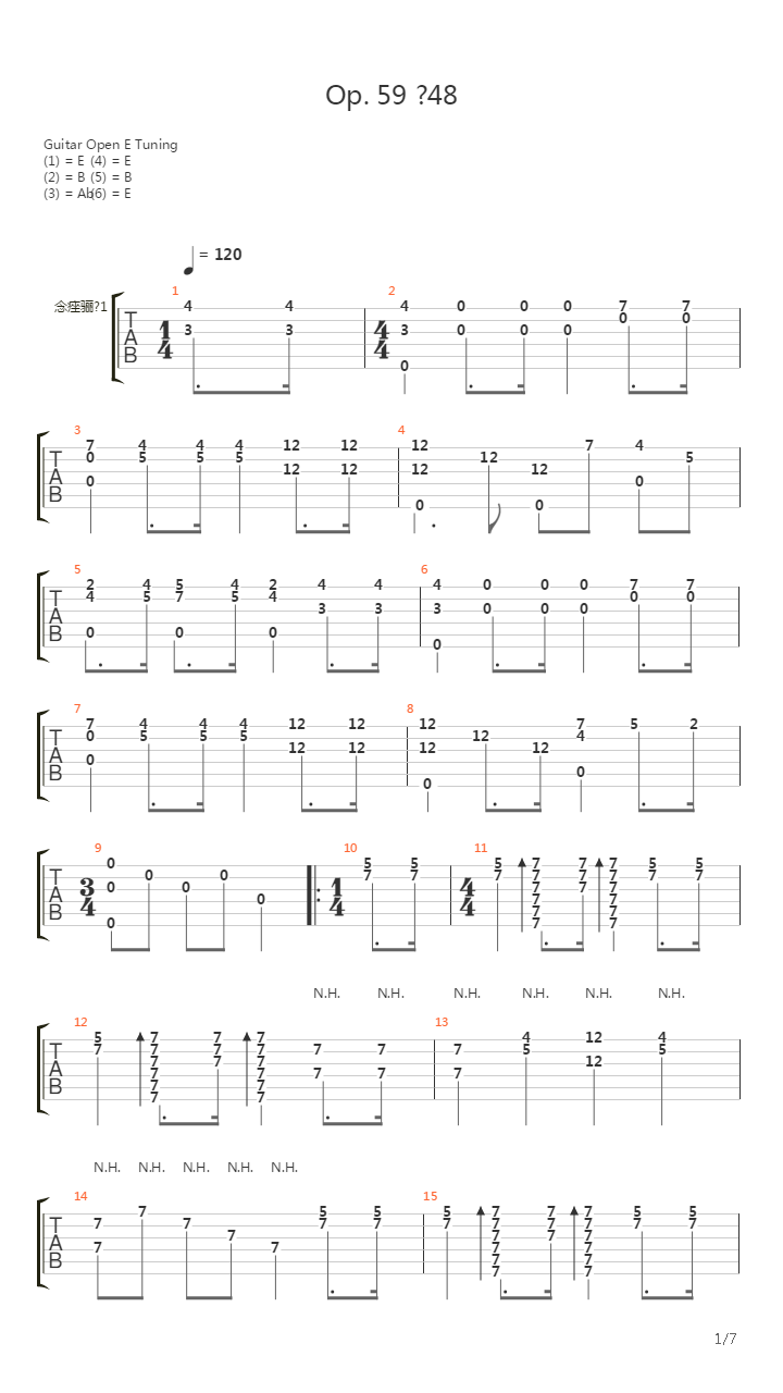 Opus 59 No 48吉他谱