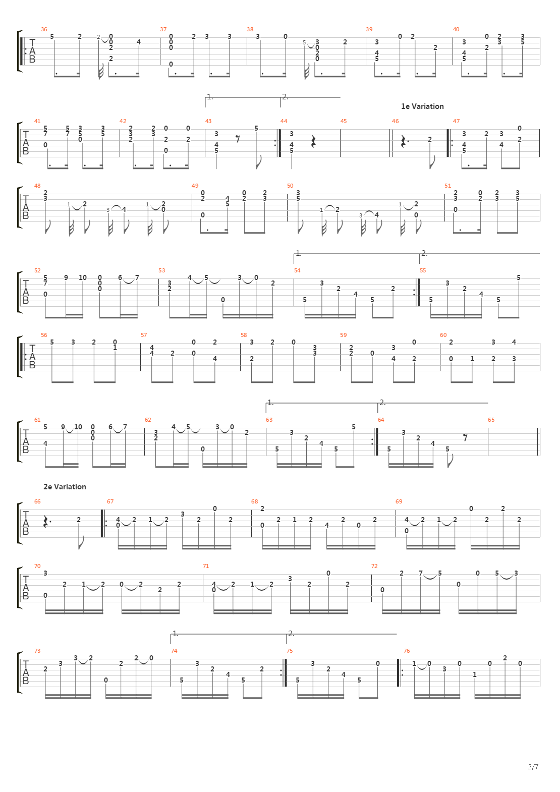 Opus 6 - Introduction, Theme, Variations & Finale吉他谱