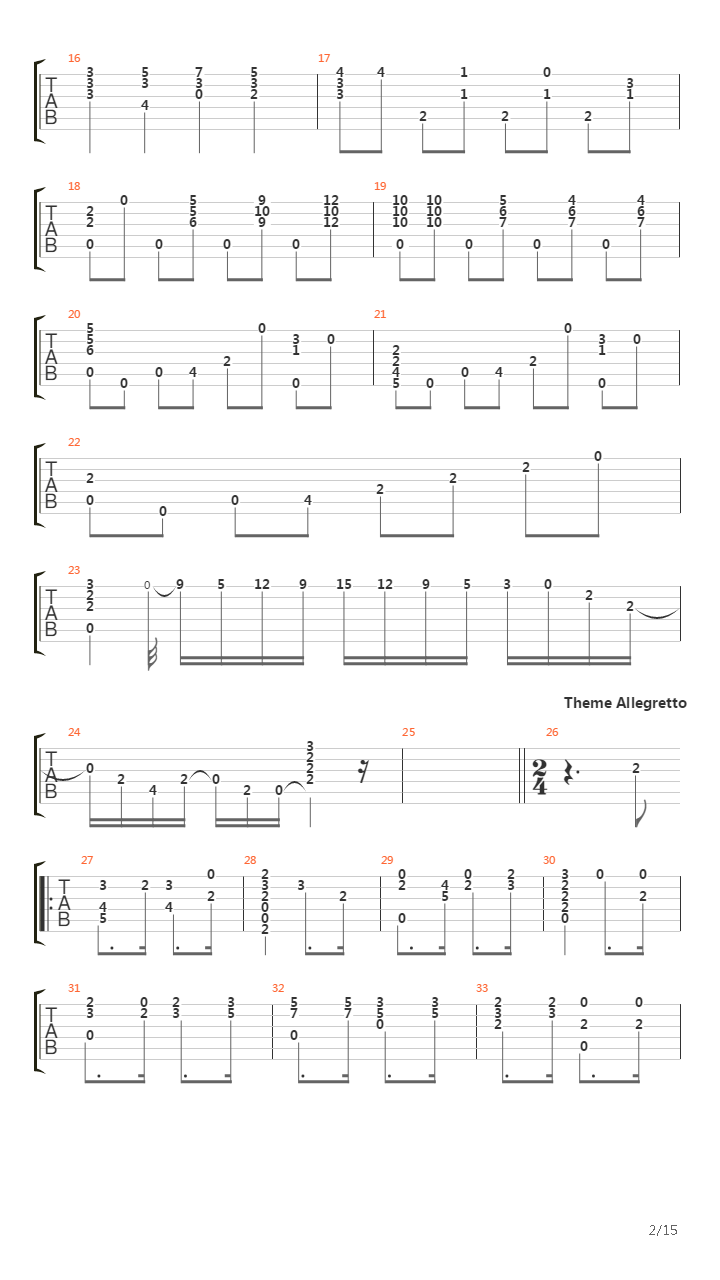 Opus 6 - Introduction, Theme, Variations & Finale吉他谱