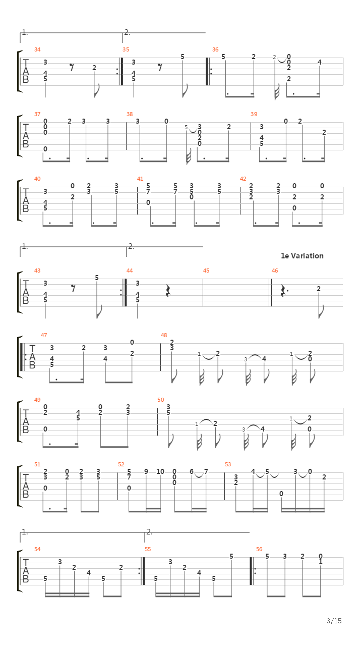 Opus 6 - Introduction, Theme, Variations & Finale吉他谱