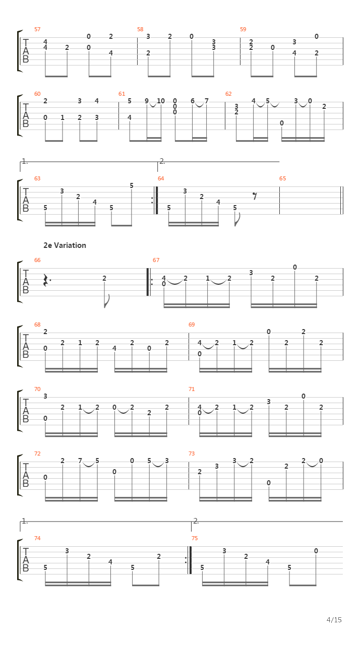 Opus 6 - Introduction, Theme, Variations & Finale吉他谱