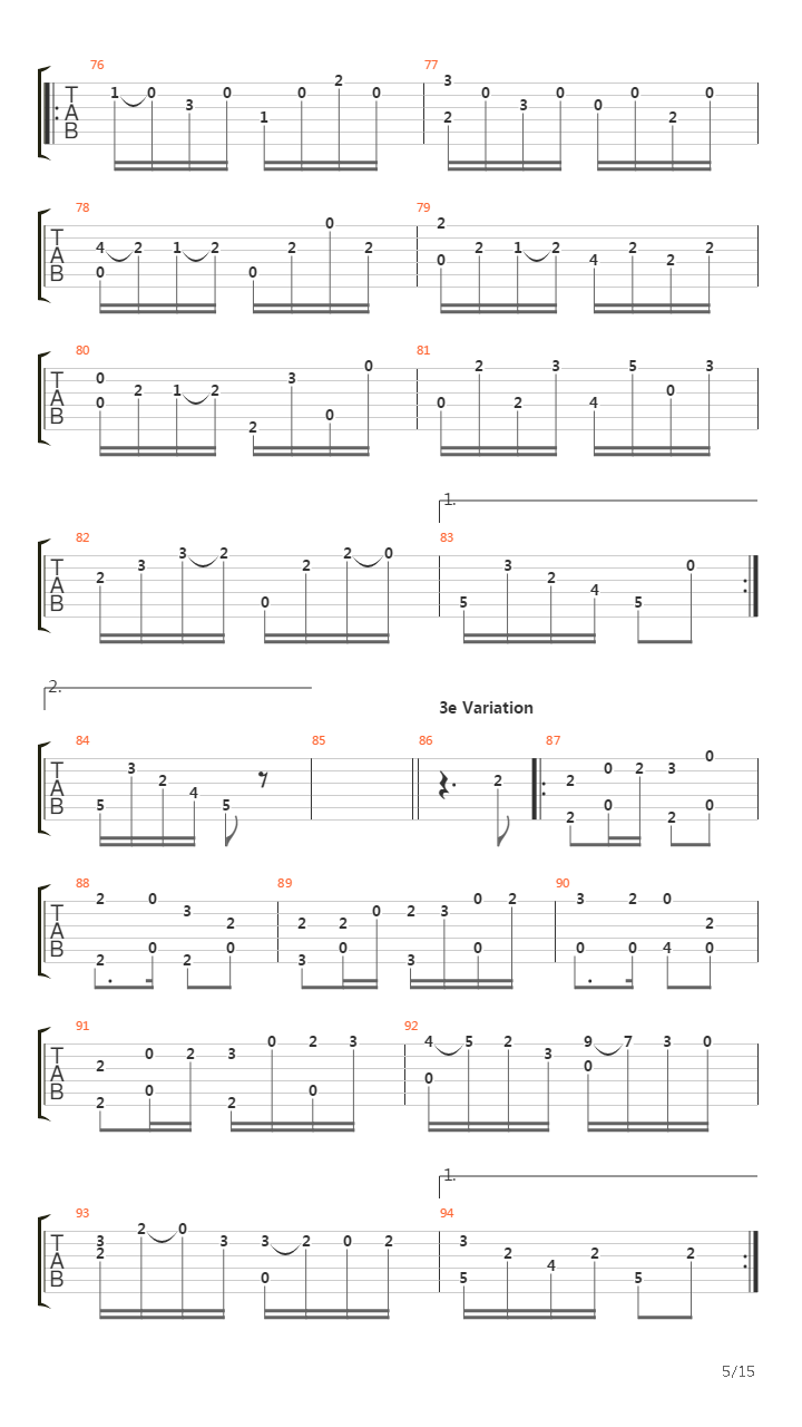 Opus 6 - Introduction, Theme, Variations & Finale吉他谱