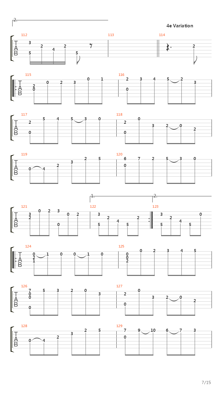 Opus 6 - Introduction, Theme, Variations & Finale吉他谱