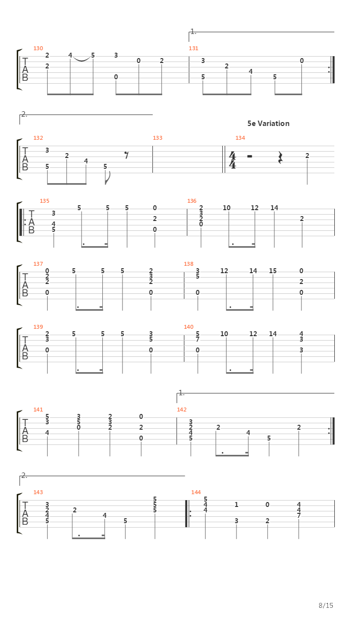 Opus 6 - Introduction, Theme, Variations & Finale吉他谱