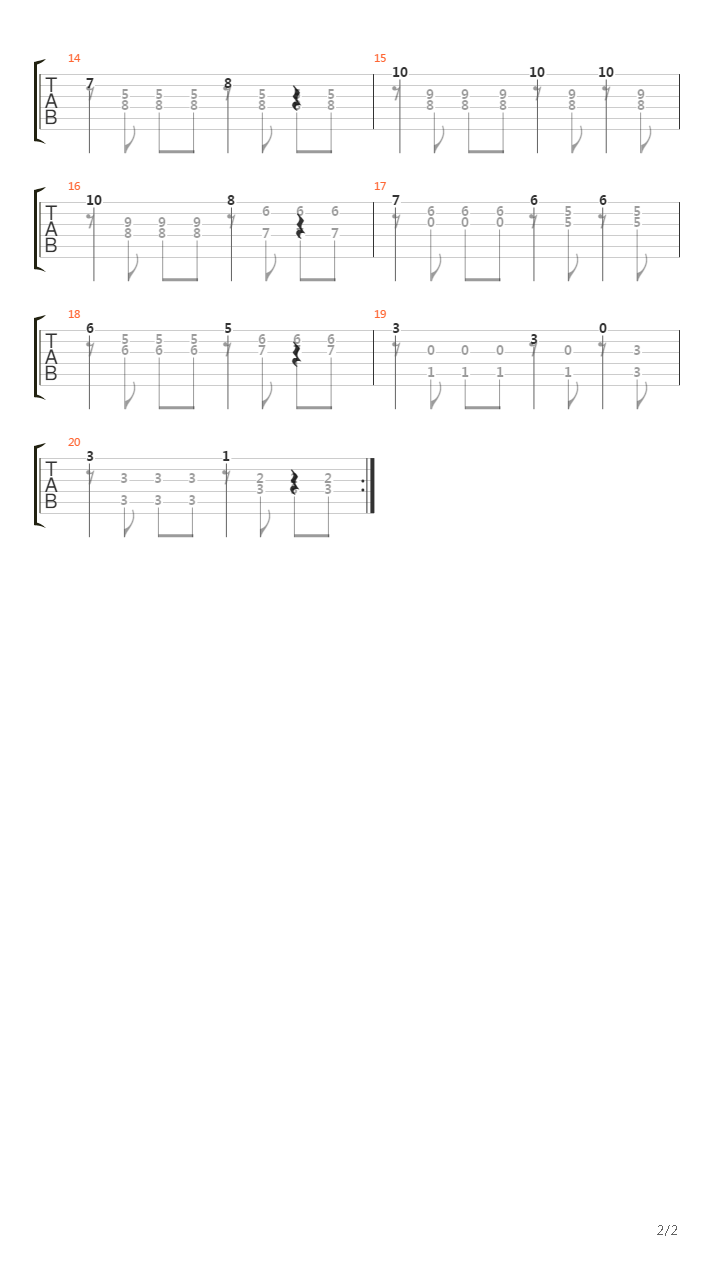 Opus 60 No 16吉他谱