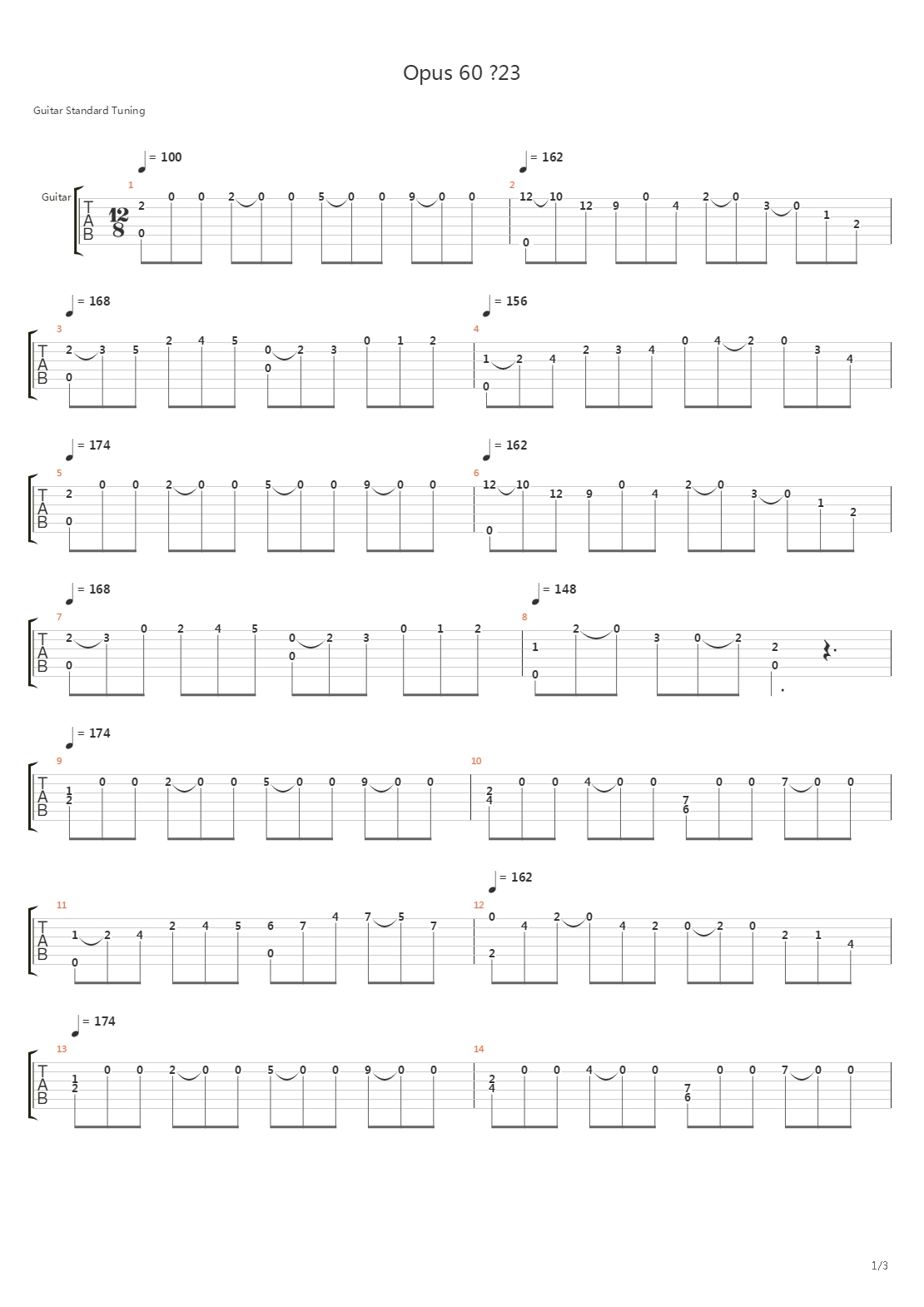 Opus 60 No 23吉他谱