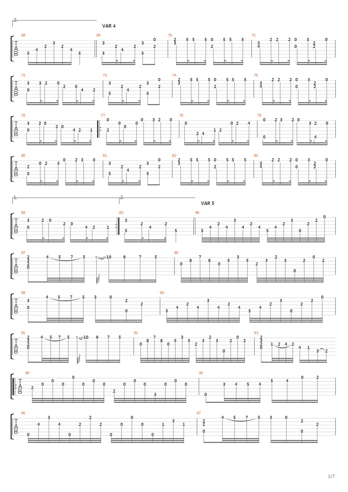 Opus 7 - Thema & Variations吉他谱