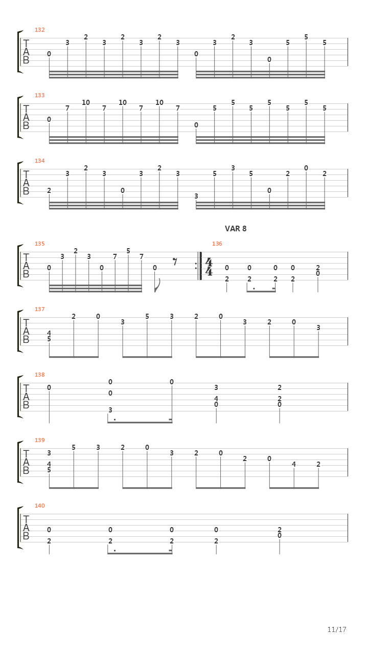 Opus 7 - Thema & Variations吉他谱