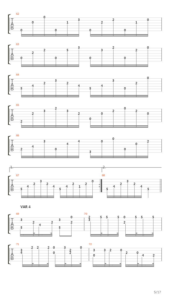 Opus 7 - Thema & Variations吉他谱