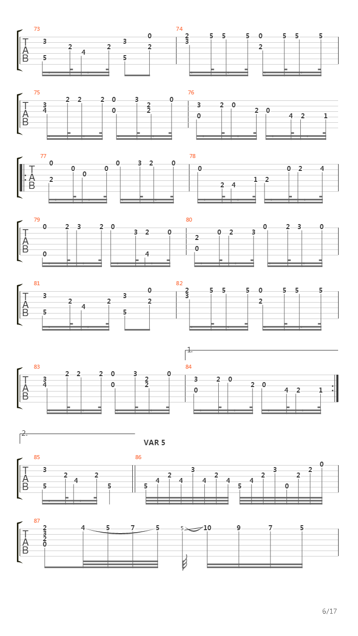 Opus 7 - Thema & Variations吉他谱