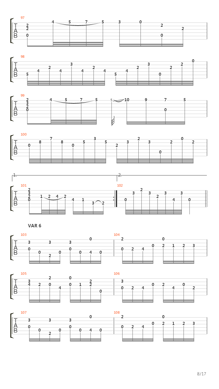 Opus 7 - Thema & Variations吉他谱