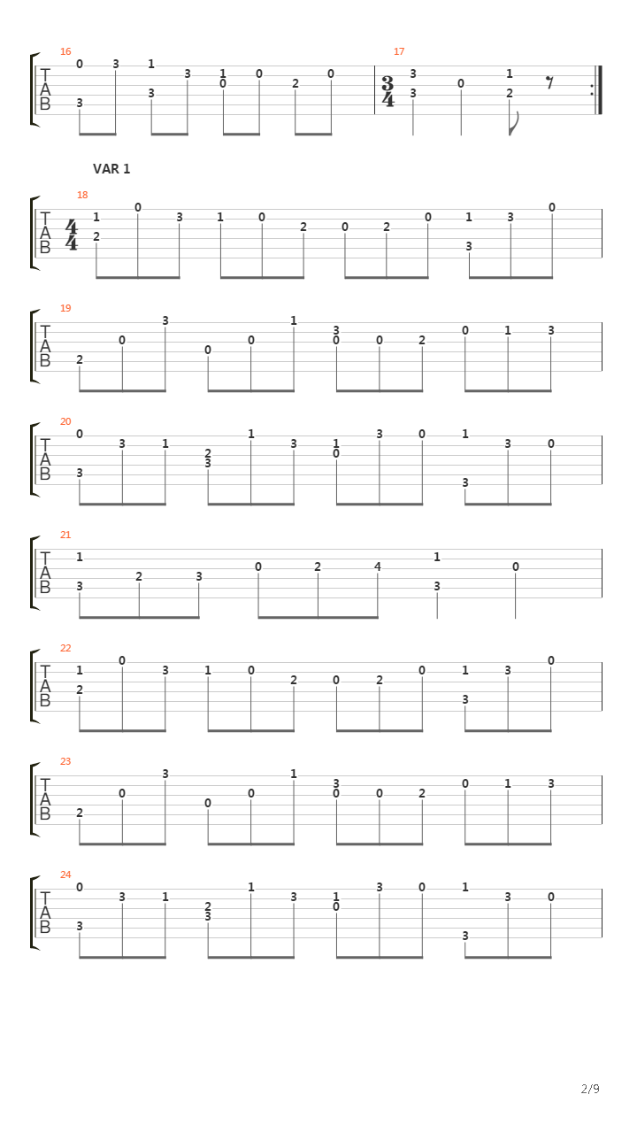 Opus 8 No 13吉他谱