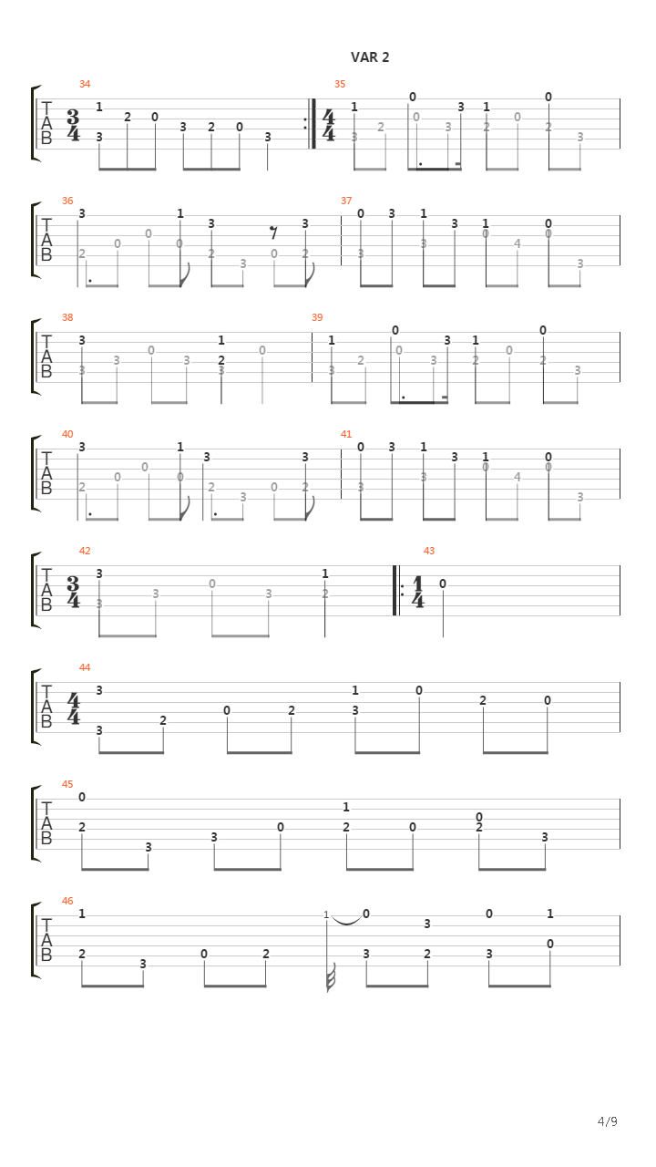 Opus 8 No 13吉他谱