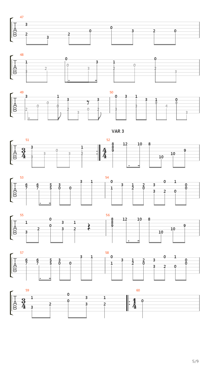 Opus 8 No 13吉他谱