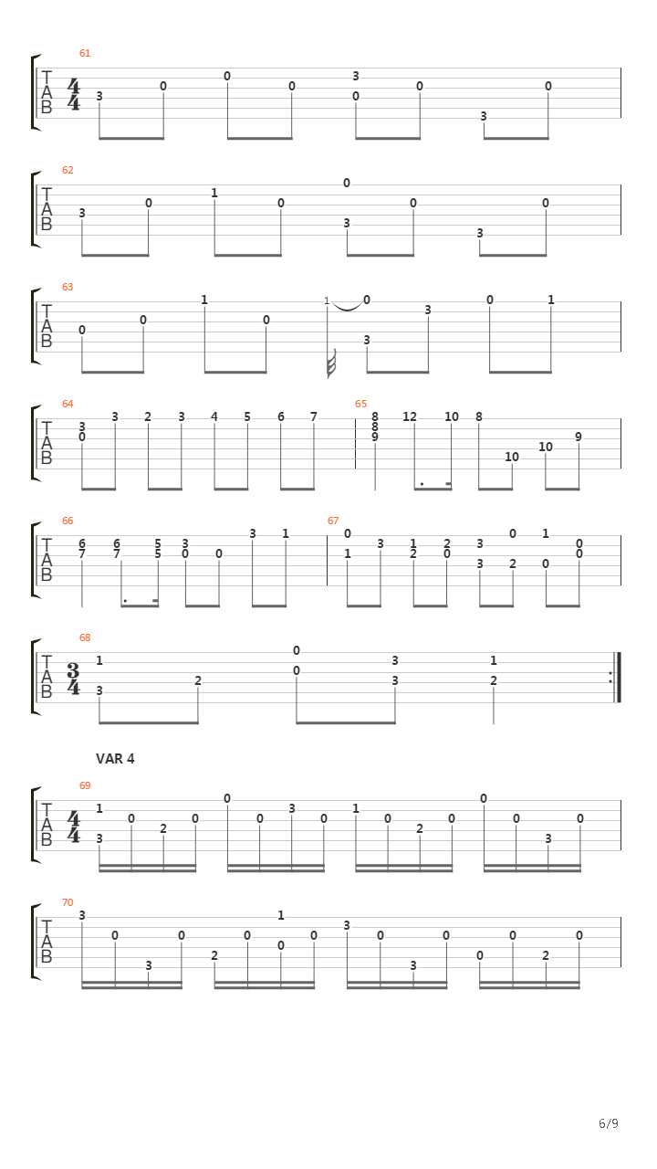 Opus 8 No 13吉他谱