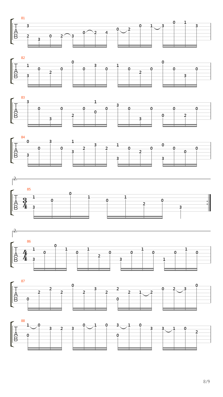 Opus 8 No 13吉他谱