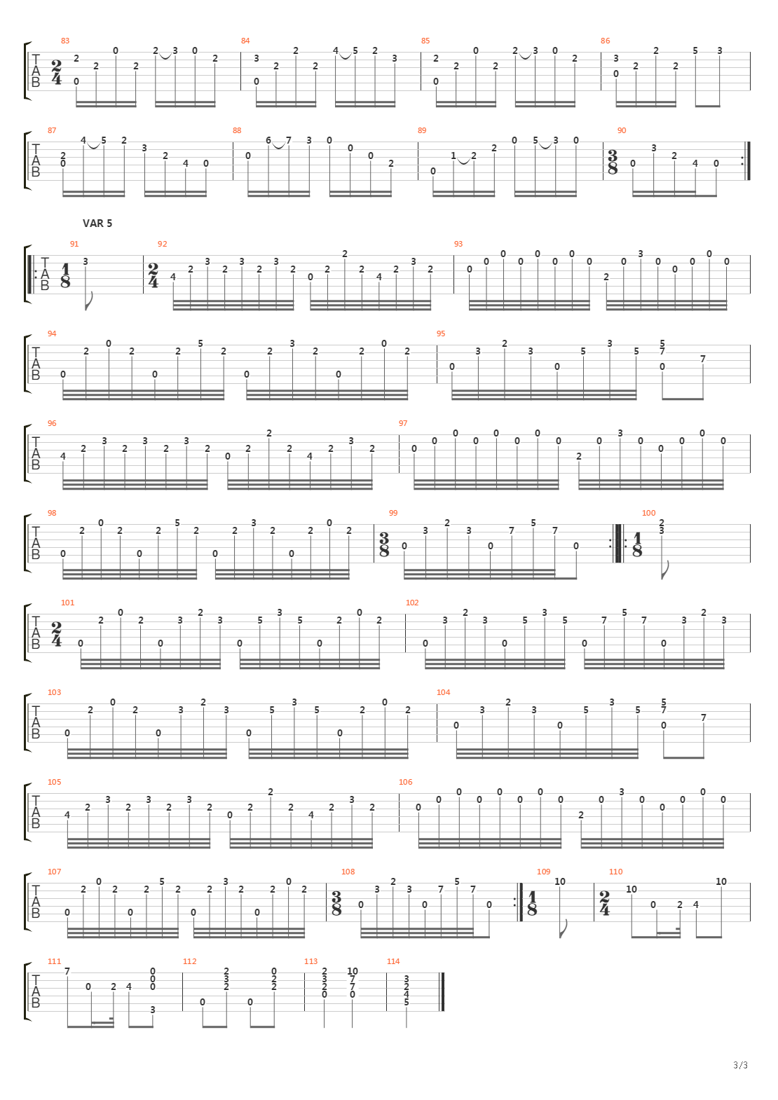 Opus 8 No 14吉他谱