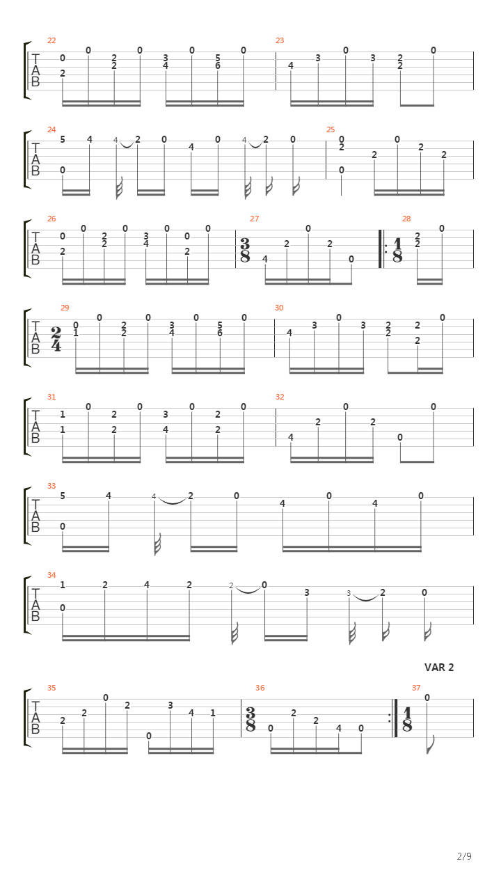 Opus 9 No 2吉他谱