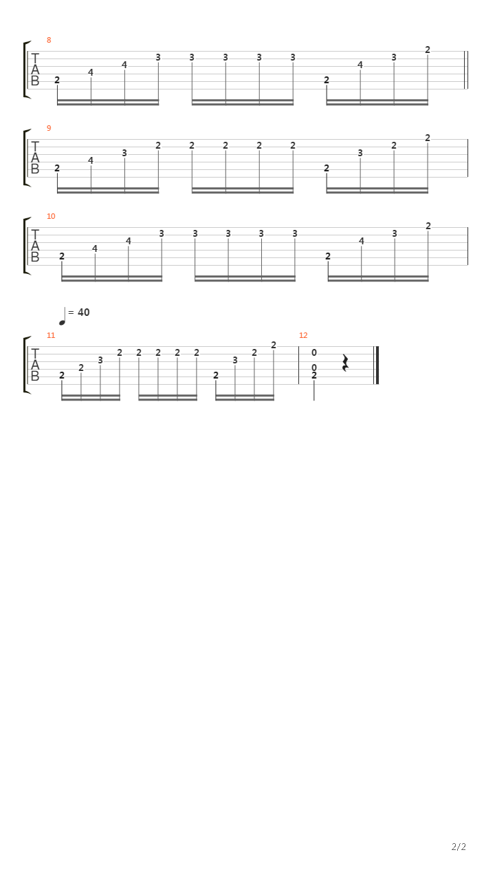 Prelude From 2 Part in B-moll吉他谱