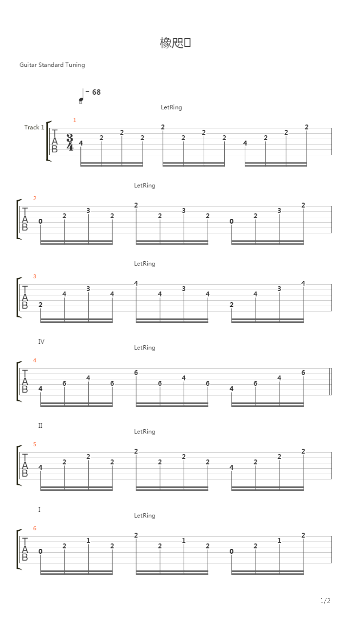 Prelude From 2 Part in F-moll吉他谱