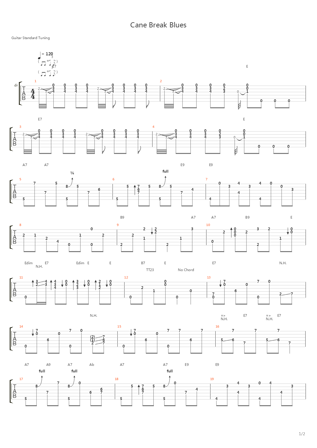 Cane Break Blues吉他谱