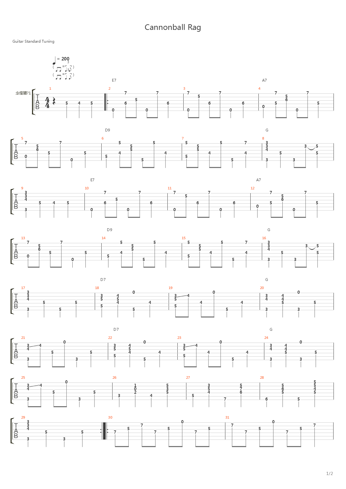 Cannonball Rag (Fingerstyle Guitar Cover by Lorenzo Polidori)吉他谱