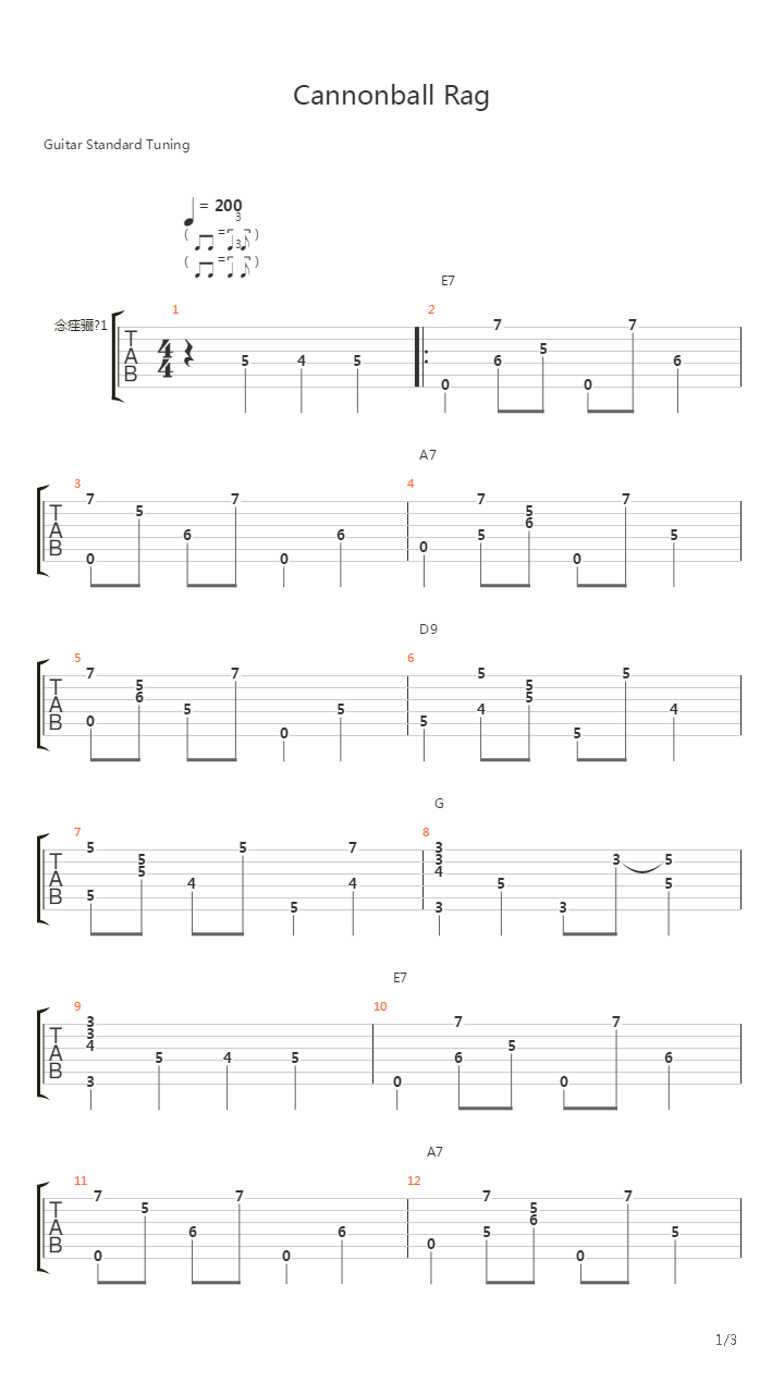 Cannonball Rag (Fingerstyle Guitar Cover by Lorenzo Polidori)吉他谱