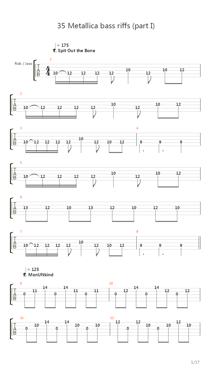 35 Bass Riffs (by Andriy Vasylenko)吉他谱