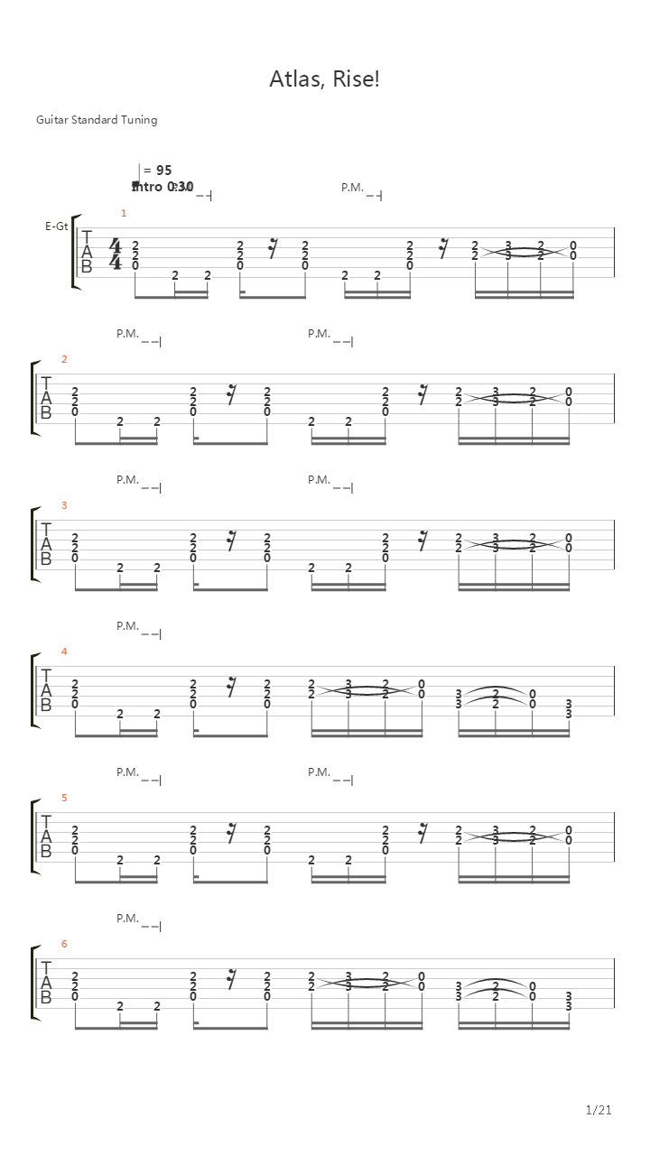 Atlas, Rise!吉他谱