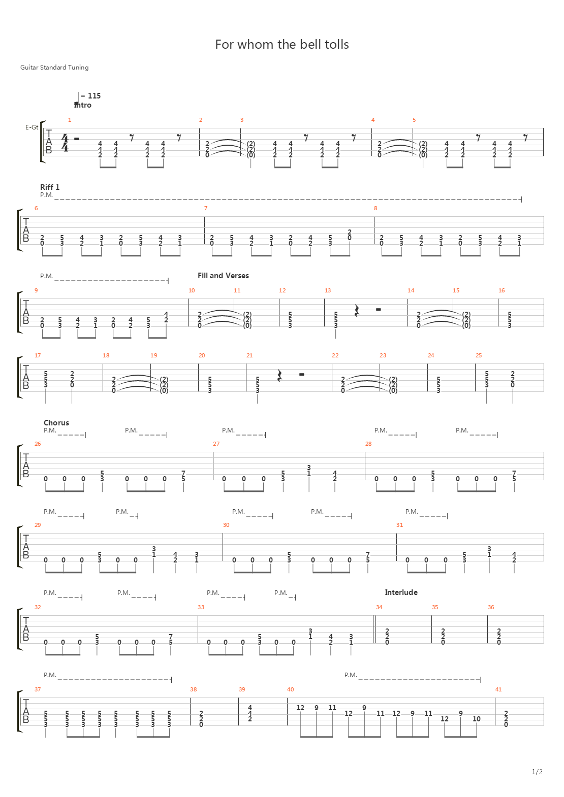 For Whom The Bell Tolls (Guitar & Bass Cover)吉他谱