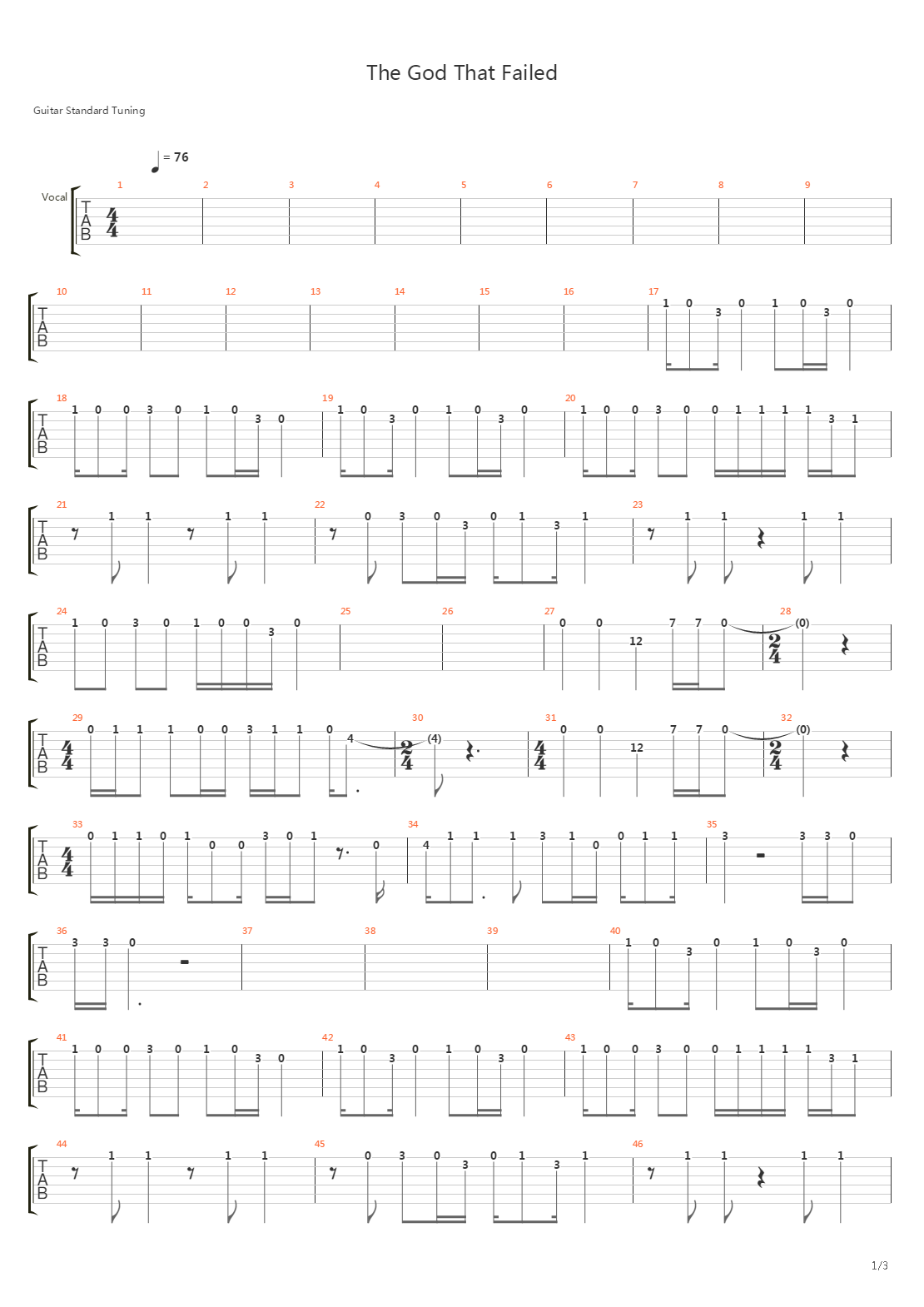 The God That Failed吉他谱