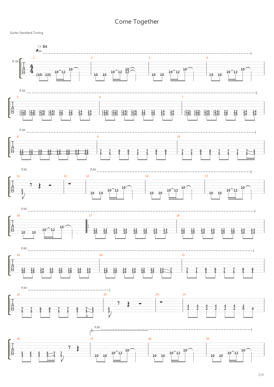 Come Together_(Metal_Cover)吉他谱