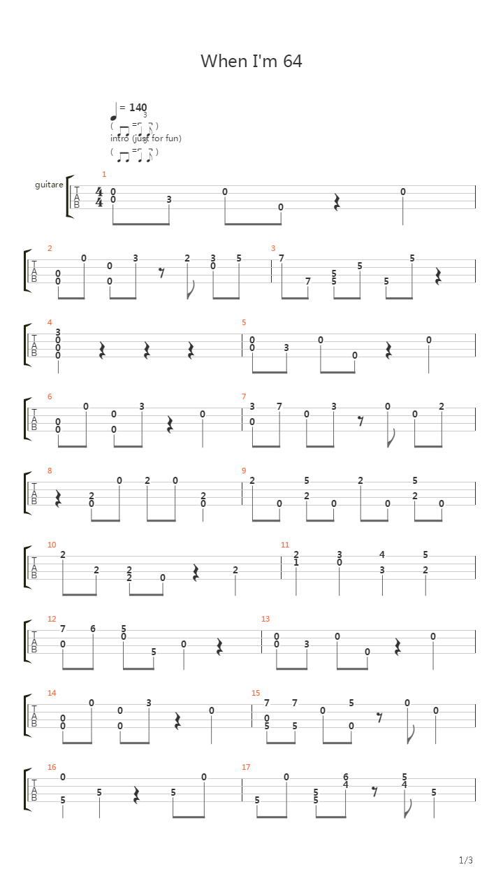 When I'm 64 (Ukulele Fingerstyle Cover)吉他谱