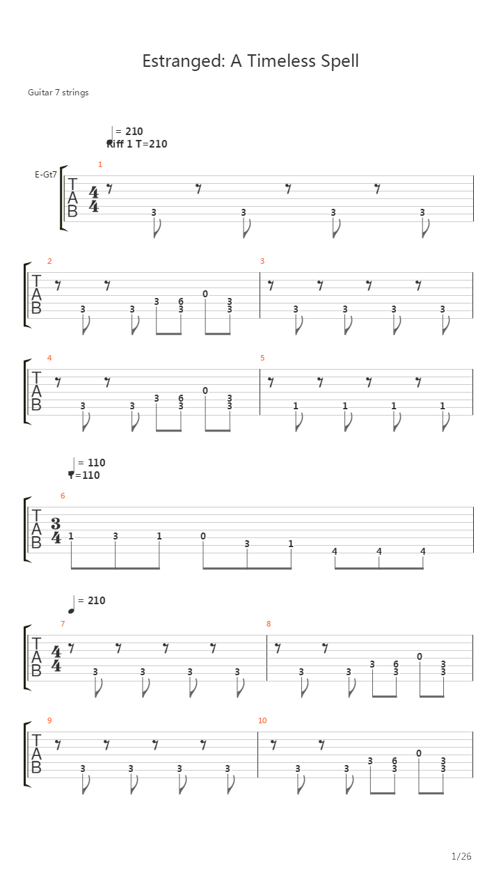 Estranged吉他谱