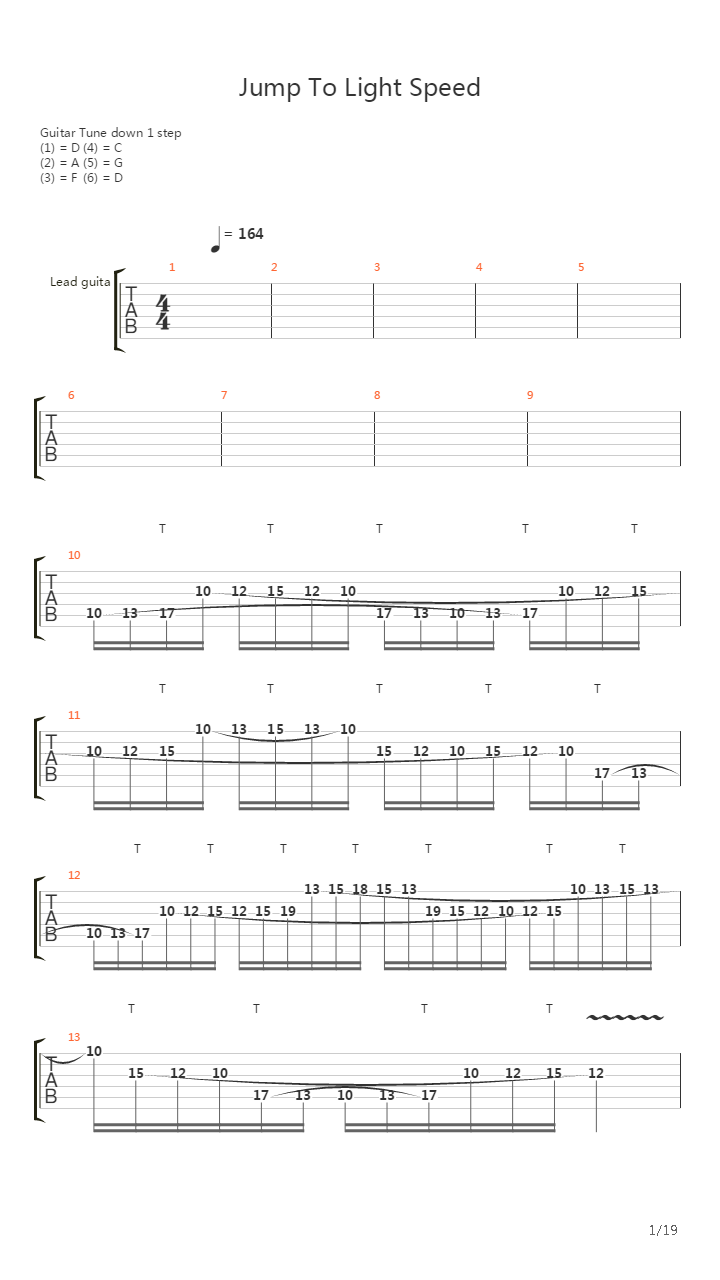 Jump To Light Speed吉他谱