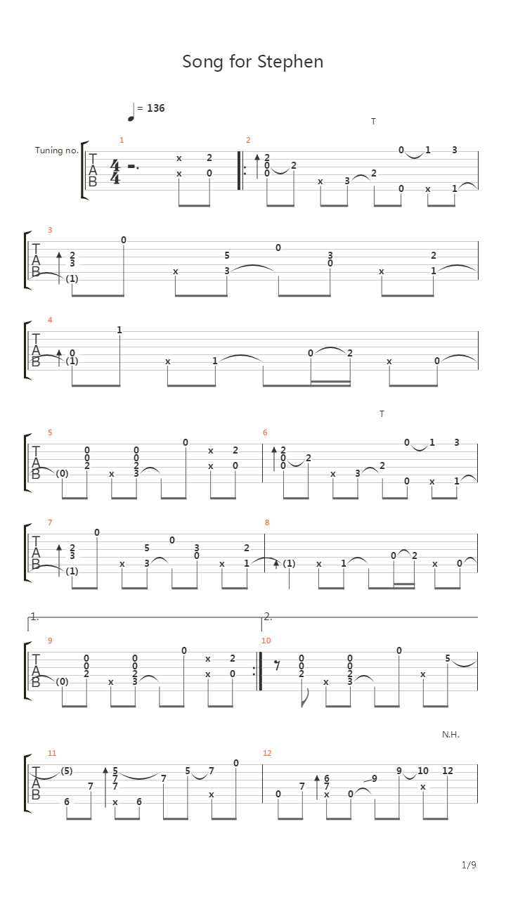 Song for Stephen吉他谱