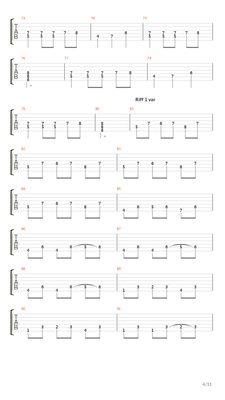 Rødt Og Svart吉他谱