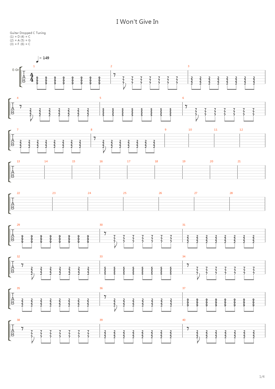 I Won't Give In吉他谱
