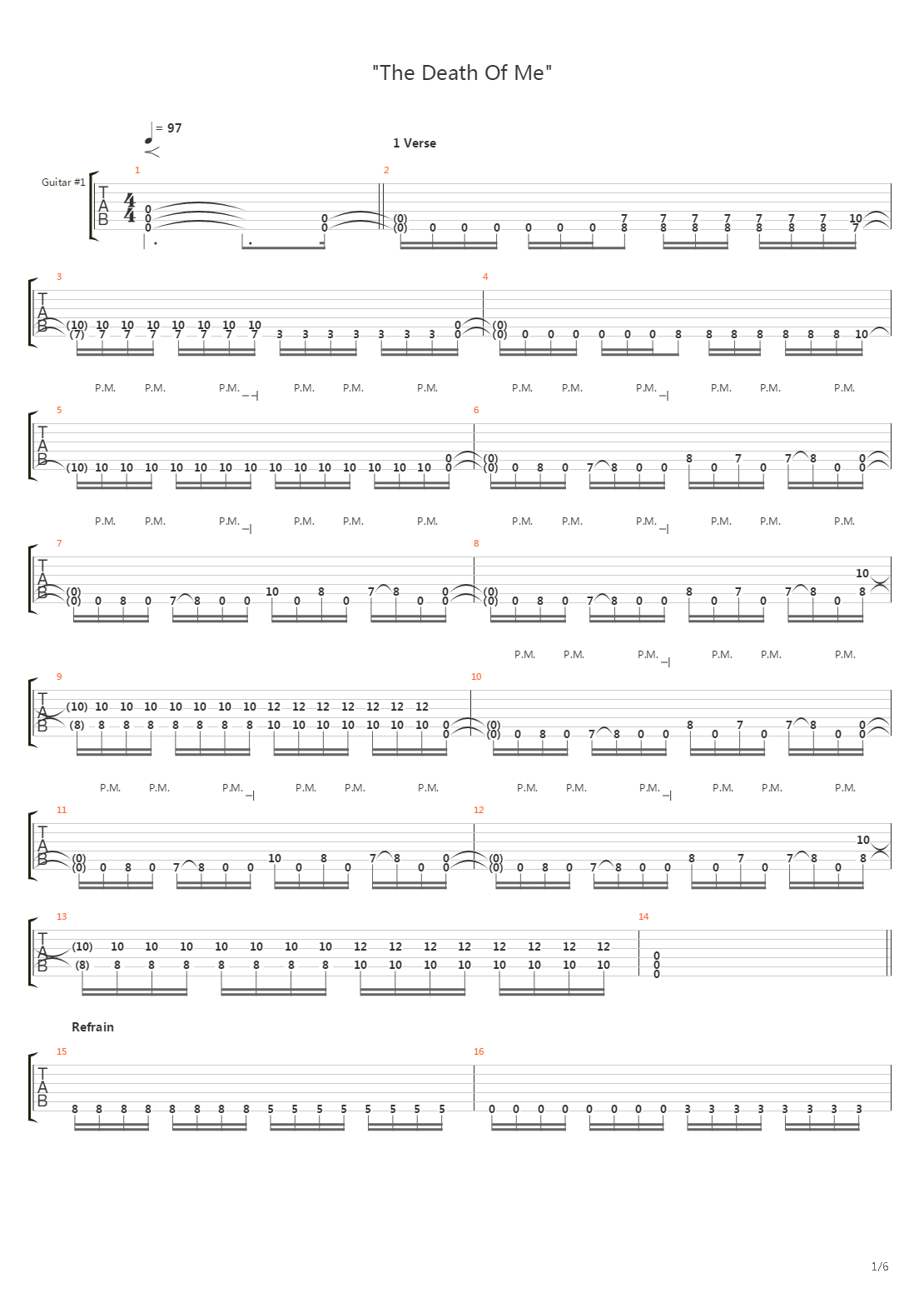 The Death Of Me吉他谱