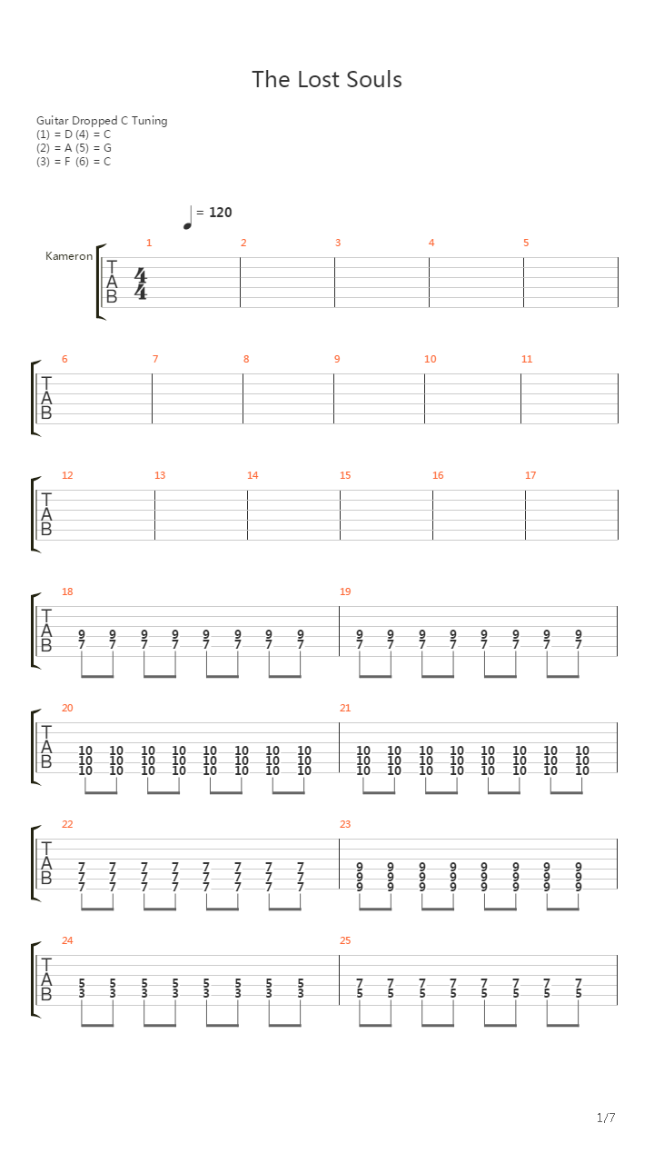 The Lost Souls吉他谱