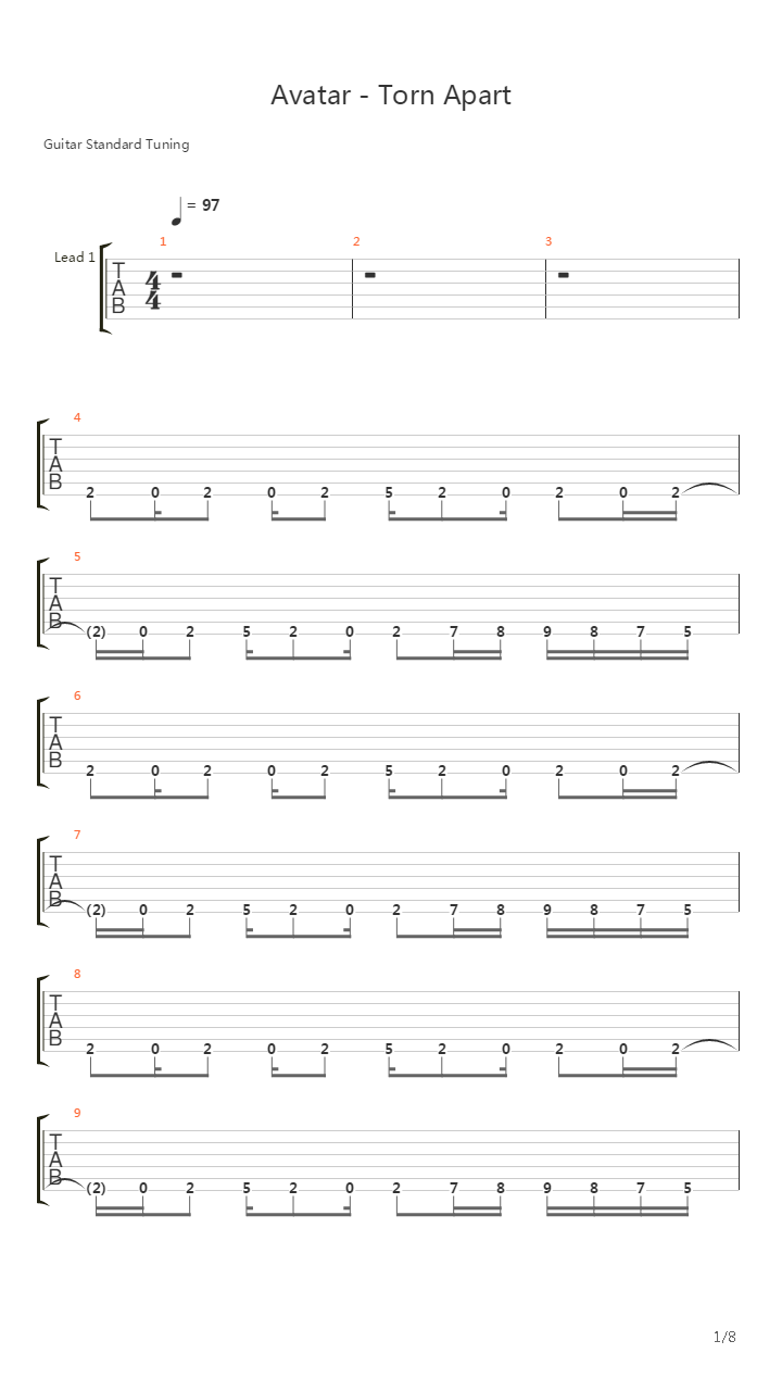 Torn Apart吉他谱