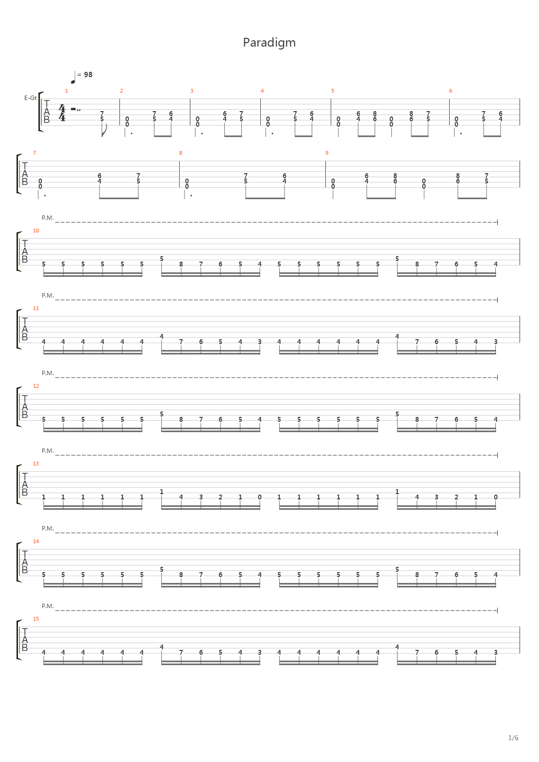 Paradigm吉他谱