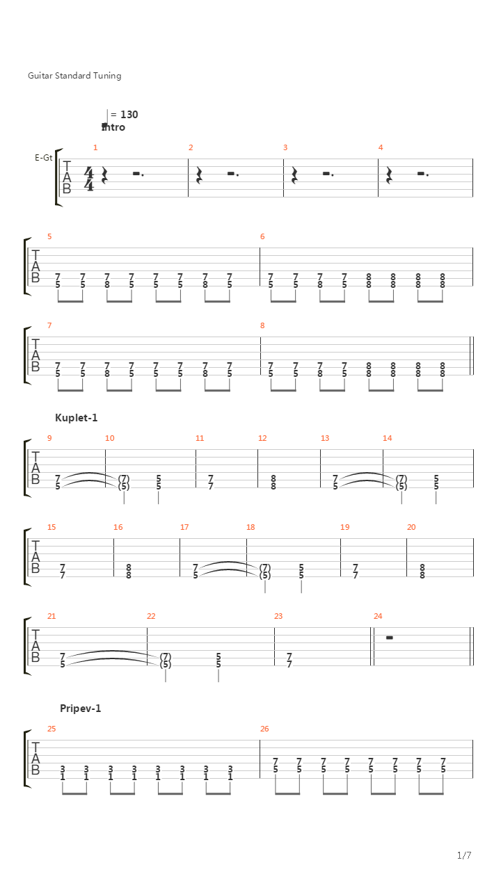 Родны край吉他谱